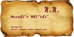 Mozsár Máté névjegykártya